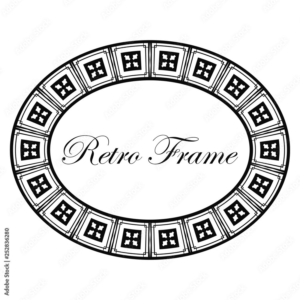 Oval ornamental art deco frame Oval ornamental art deco frame
