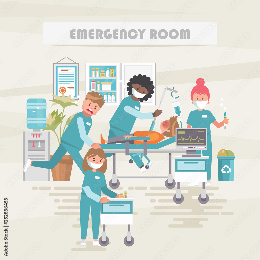 Emergency room. Medical vector concept. Healthcare and treatment illustration.