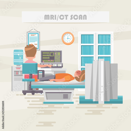 MRI/CT scan. Medical vector concept. Healthcare and treatment illustration.