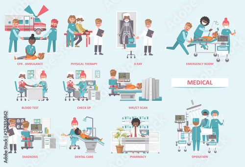 Medical vector concept. Healthcare and treatment illustration.