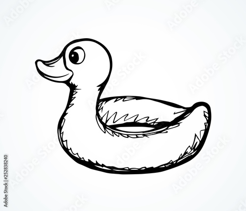 Inflatable swimming ring. Vector drawing