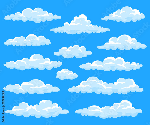 Fototapeta Naklejka Na Ścianę i Meble -  Set of cartoon clouds