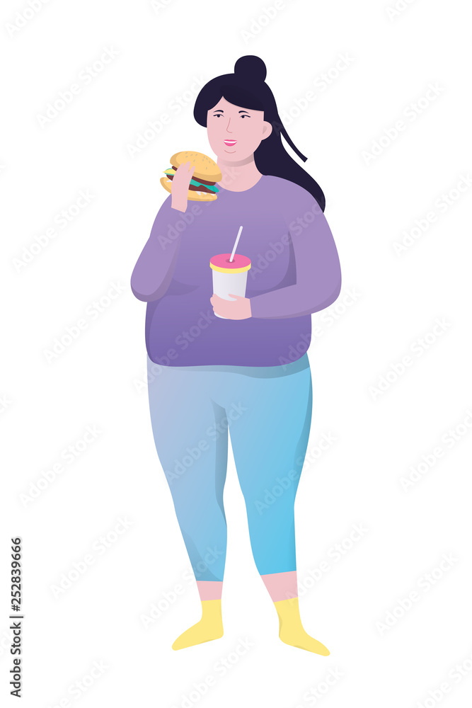 Woman eating fast food. Unhealthy nutrition concept. Woman eating fast food. Unhealthy nutrition concept.