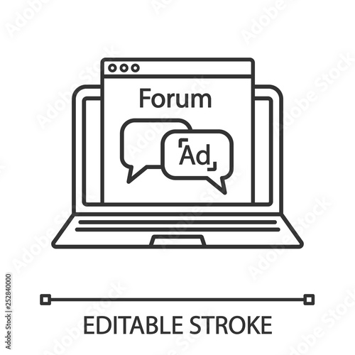 Advertising forum linear icon