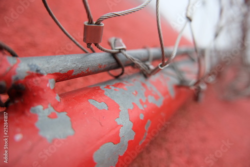 Foto border Gitter rot refugee maschendrahtzaun Drahtzaun abweisen abgrenzen close up