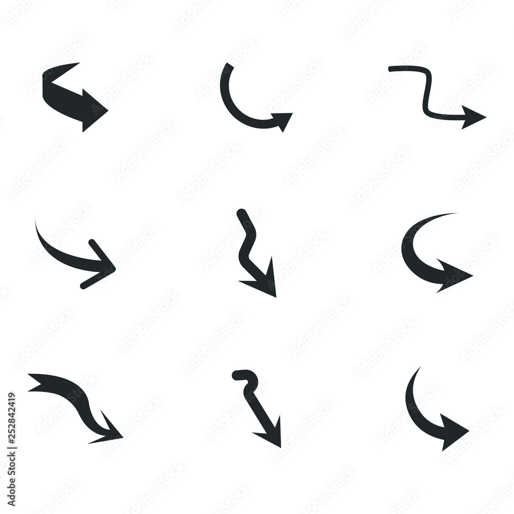 Vector illustration of curved arrow icons. curved arrow icons set. curve icons Vector illustration of curved arrow icons. curved arrow icons set. curve icons