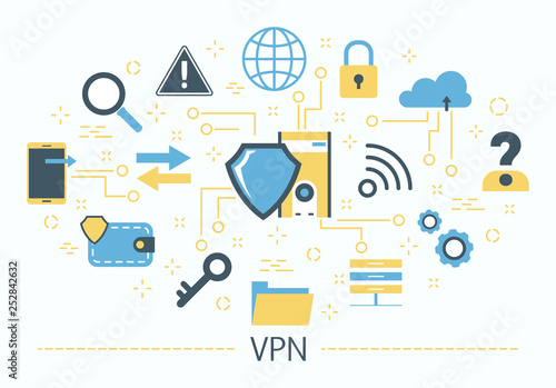 VPN concept. Idea of privacy and security. Modern