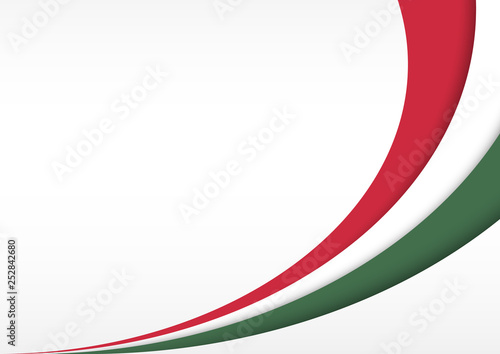 Modern style background with the hungarian flag in curve shape. Hungary cover vector.