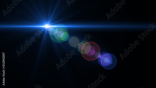Obraz na płótnie Lens Flare light over Black Background