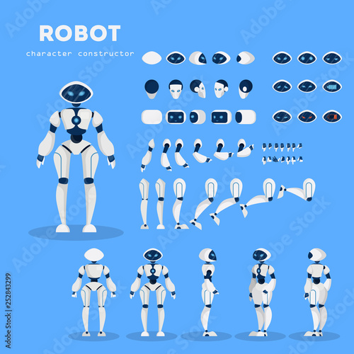 Robot character for animation with various views