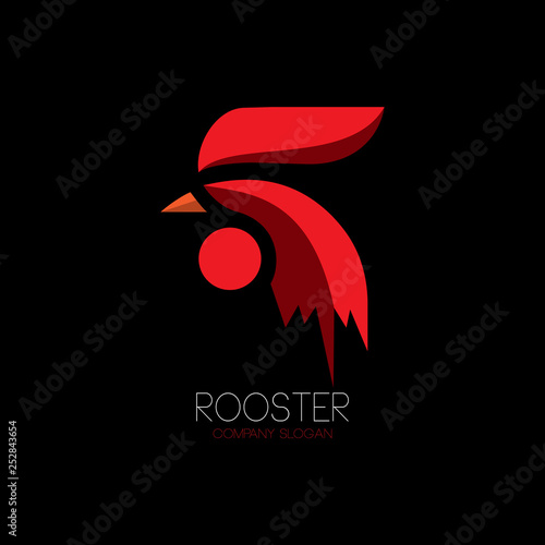 Abstract red rooster logo