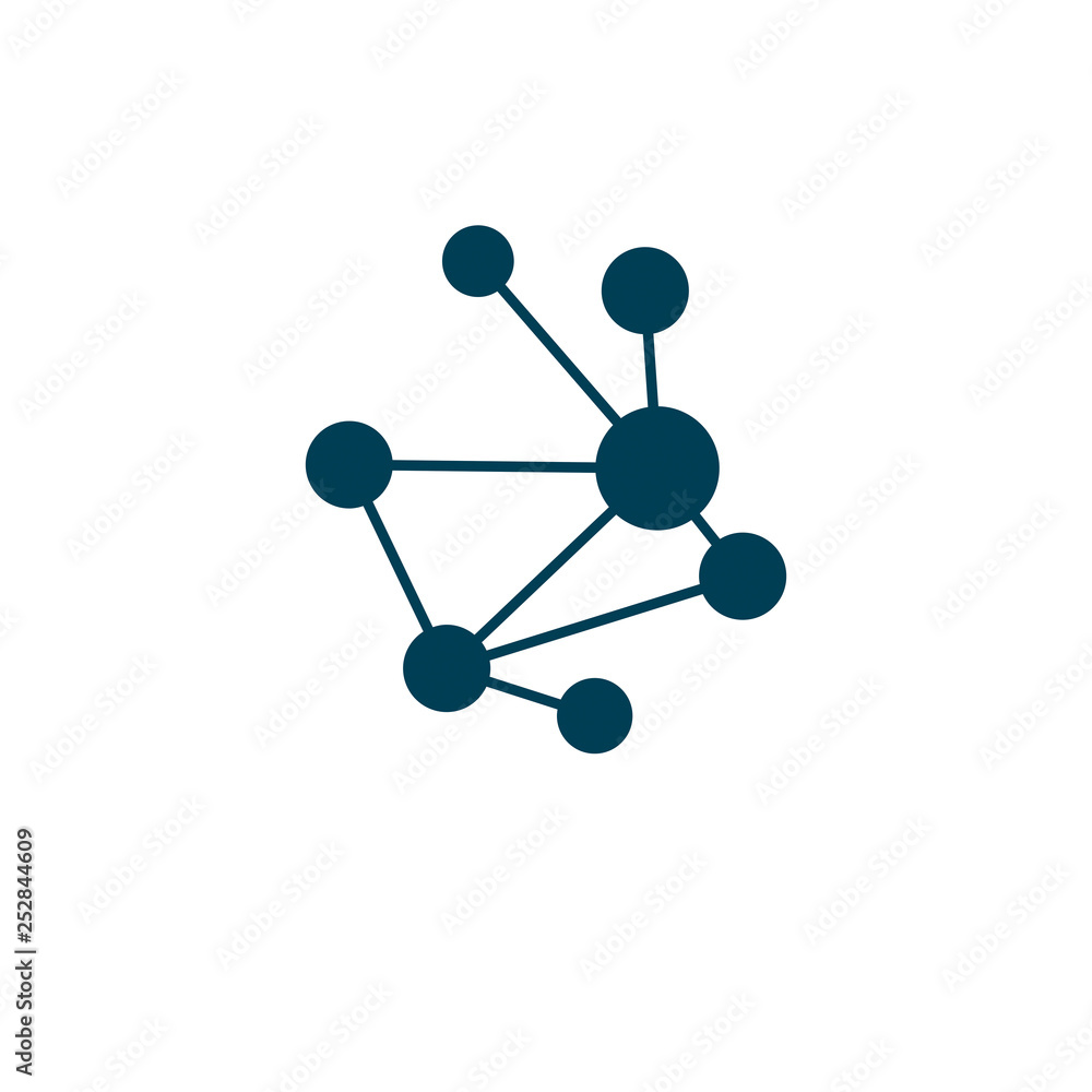 Vector model of molecule created with lines connected, mesh. Molecular genetics conceptual illustration isolated on white. Vector model of molecule created with lines connected, mesh. Molecular genetics conceptual illustration isolated on white.
