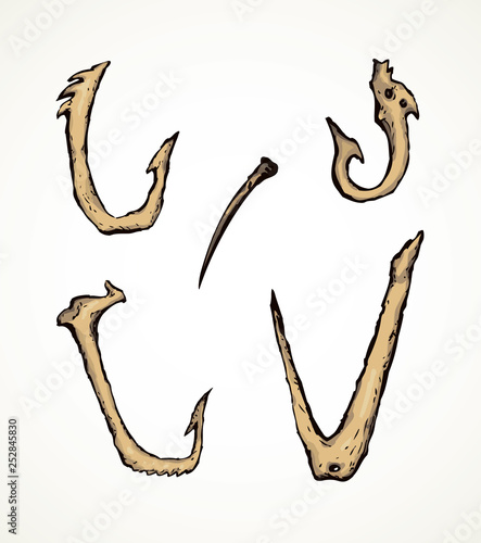 Bone Hooks. Vector drawing