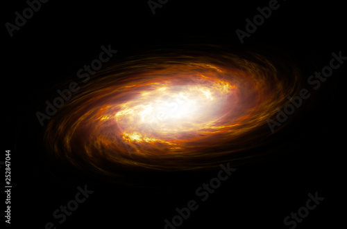 Disk Spiral Galaxy Isolated On Black Background