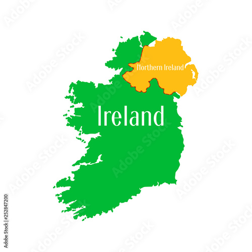 Map of the Irish state on a white background. General information division of territory. Vector illustration