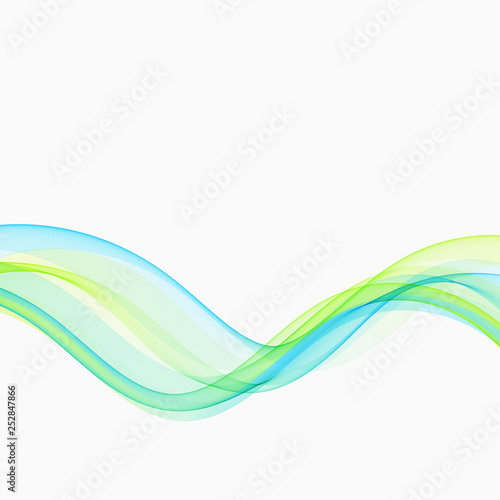Abstract blue wavy lines. Colorful vector background. © lesikvit