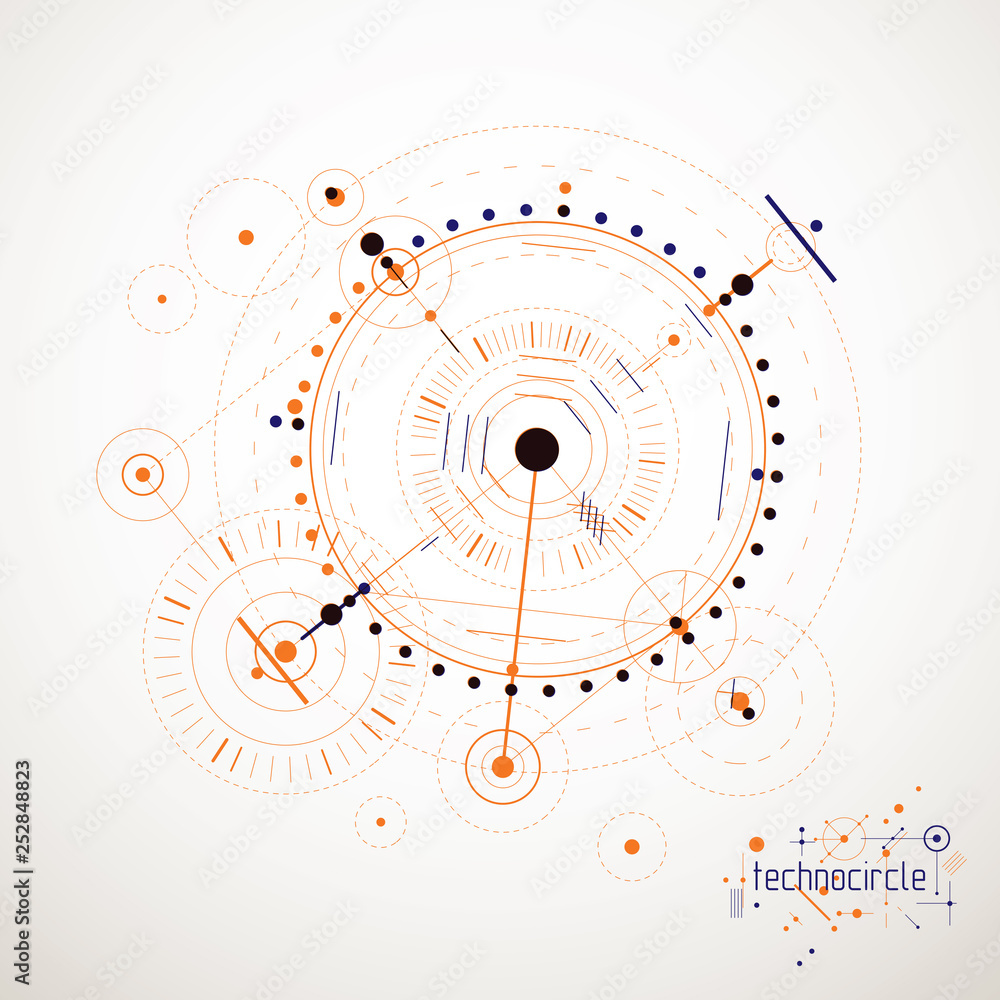 Engineering technology vector wallpaper made with circles and lines. Technical drawing abstract background. Engineering technology vector wallpaper made with circles and lines. Technical drawing abstract background.