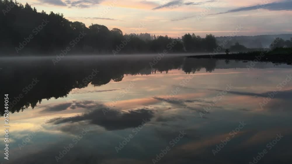 Video from colorful foggy sunrise by the lake Video from colorful foggy sunrise by the lake
