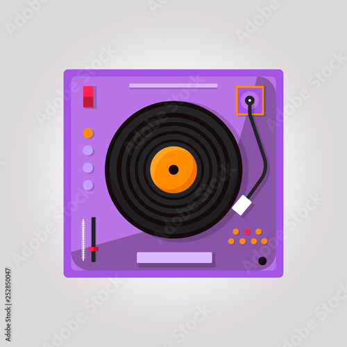 Dj mixer. Flat design for your party flyer