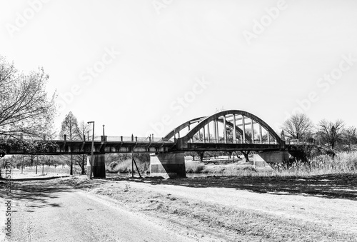 Sarel Cilliers Bridge over the Vals River, in Kroonstad. Monochrome