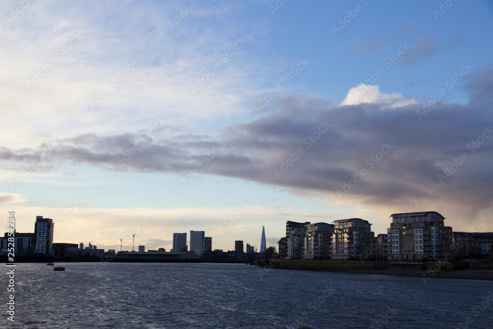 London cityscape across the River Thames 