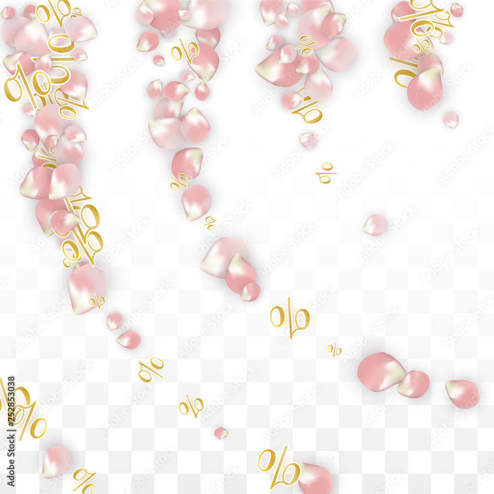 Vector Spring or Summer Sale Background with Petals and Percent for Template Design. Good for Special Hot Holiday Discount Offer, Black Friday, Fashion Promotion Action. Romantic Sakura Illustration Vector Spring or Summer Sale Background with Petals and Percent for Template Design. Good for Special Hot Holiday Discount Offer, Black Friday, Fashion Promotion Action. Romantic Sakura Illustration