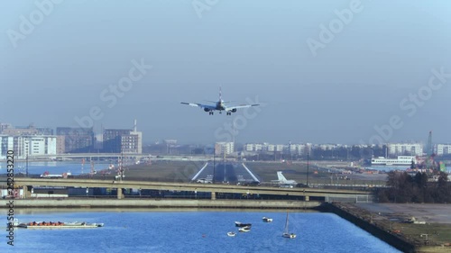 Wallpaper Mural Aircraft landing at London City Airport Torontodigital.ca