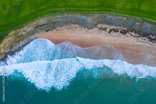 Waves, Sand, Ocean, Langre beach, Ribamontan al Mar, Cantabrian Sea, Cantabria, Spain, Europe