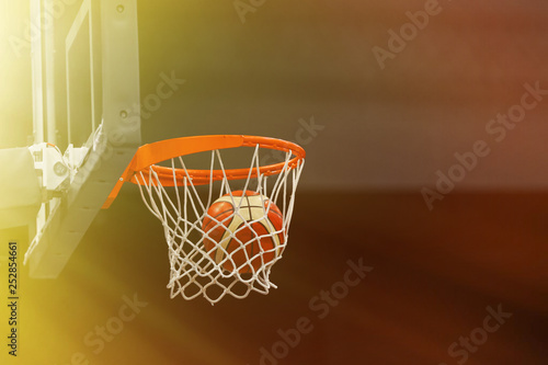 Basketball ball in the ring.  Toned © makedonski2015