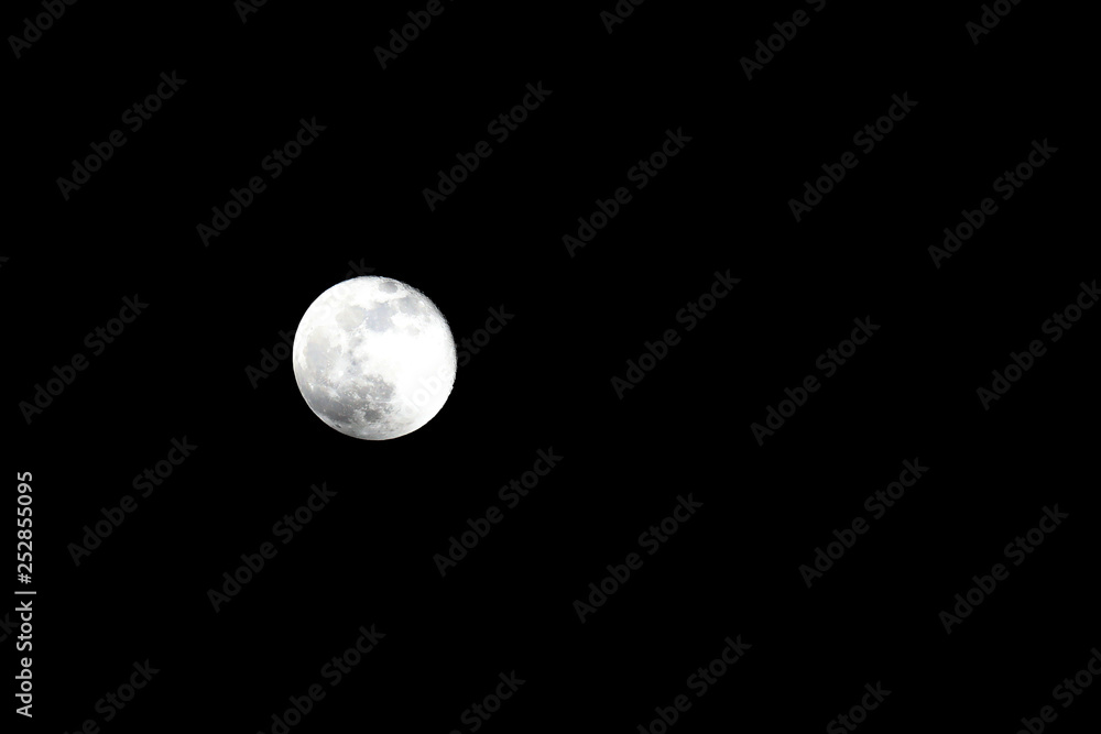 Obraz premium Full moon on black background
