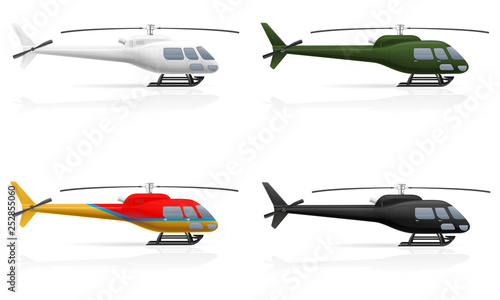 civilian passenger helicopter vector illustration