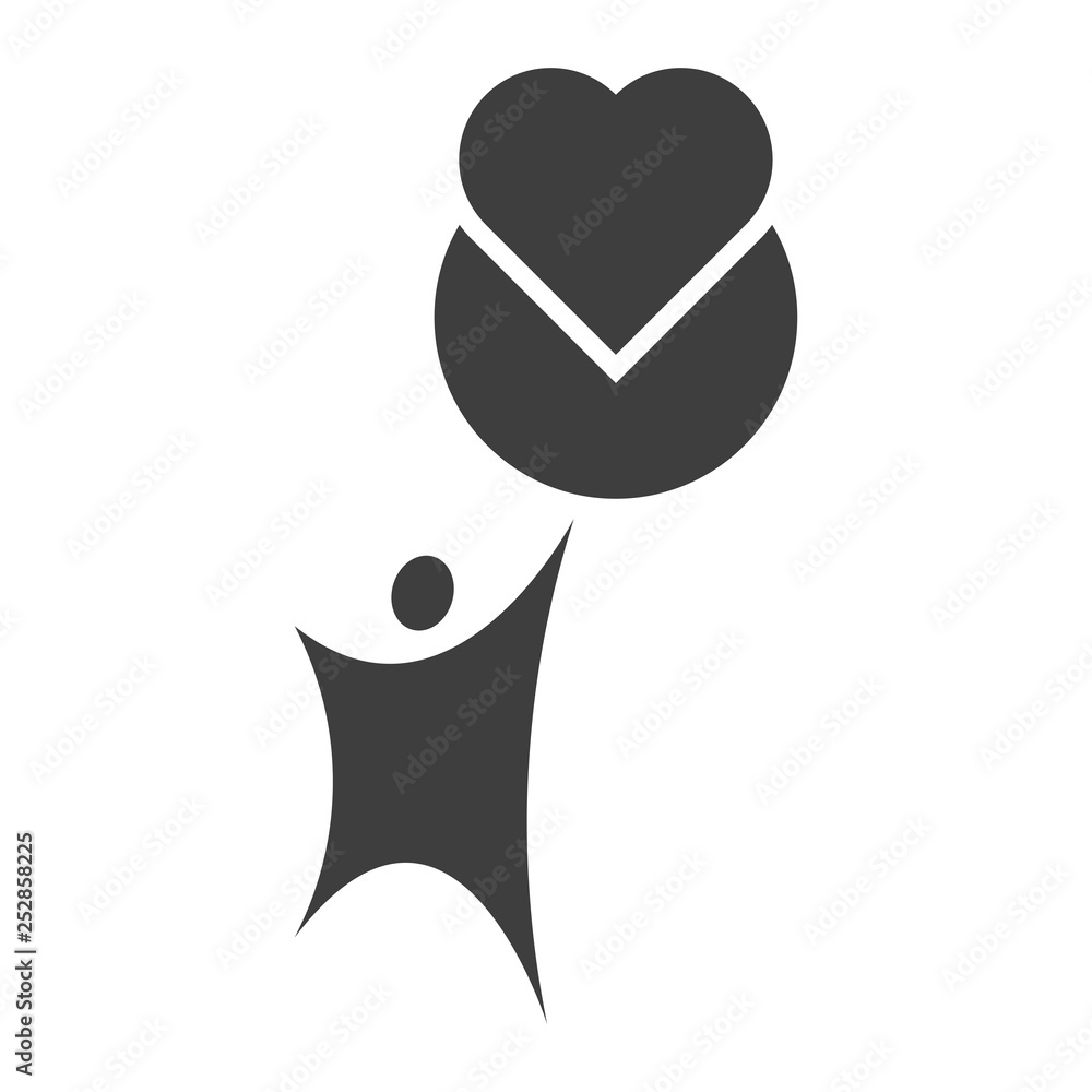 Abstract icon for World Health Day. Man keep the planet on which everyone is healthy. Vector on white background. Abstract icon for World Health Day. Man keep the planet on which everyone is healthy. Vector on white background.