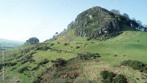 Aerial image over Loudoun Hill in East Ayrshire, Scotland. The Battle of Loudoun Hill took place here between a Scots force led by Robert the Bruce and the English. photo