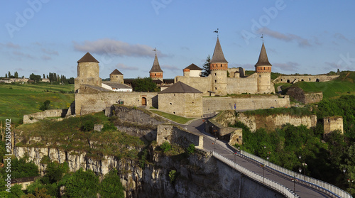 Ukraine, Kamyanets-Podilsky fortress in the rain on May 2, 2015