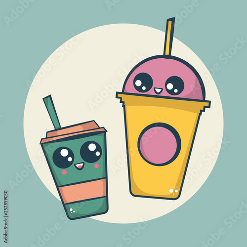 Kawaii Coffee Cappuccino and Frappuccino Cups.