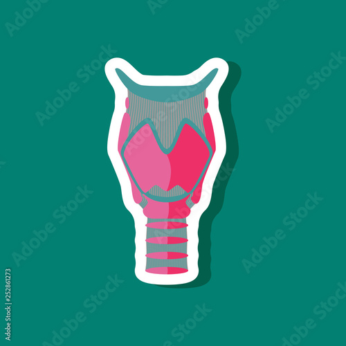 larynx paper sticker on stylish background