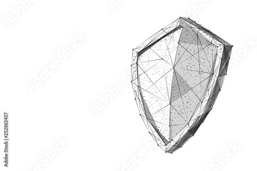 SHIELD black on white low-poly