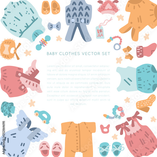 Newborn apparel vector set