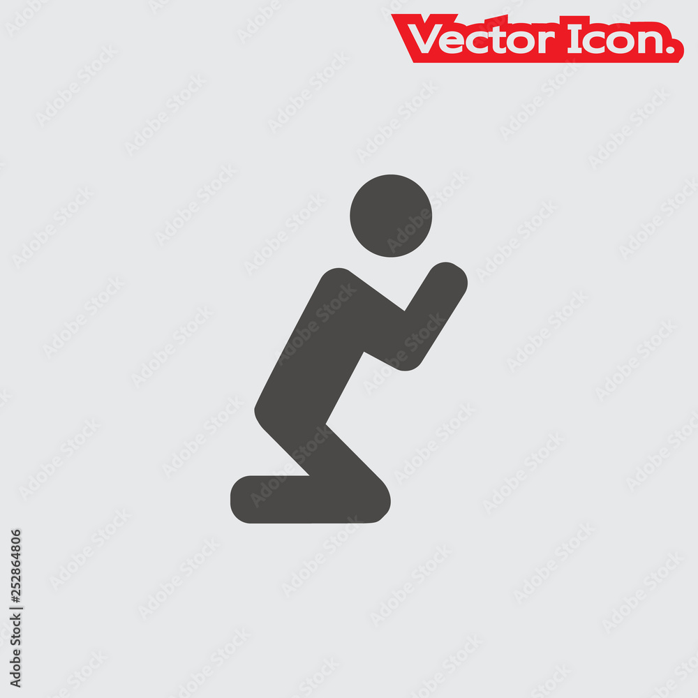 pray icon isolated sign symbol and flat style for app, web and digital design. Vector illustration.