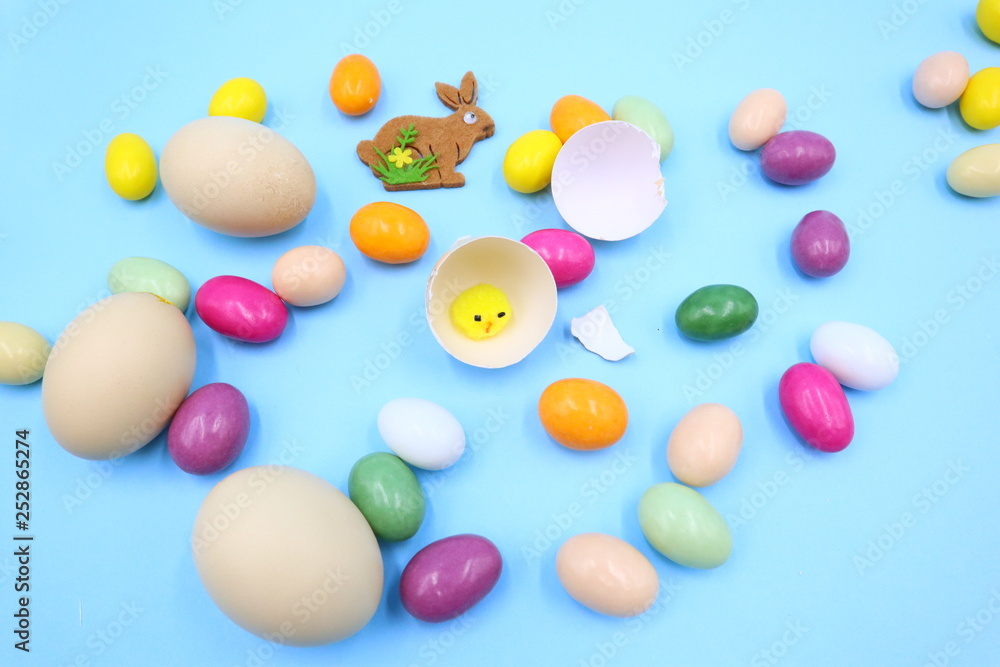 Easter Composition with Funny Chicks