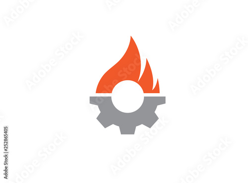 Creative Gear Fire Symbol for logo design illustration photo