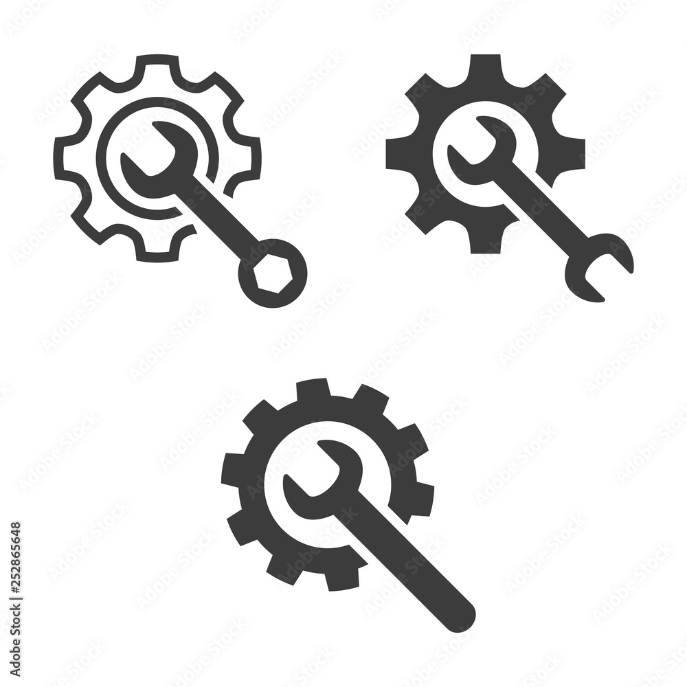 Service tool vector icons on white background. Service tool vector icons on white background.
