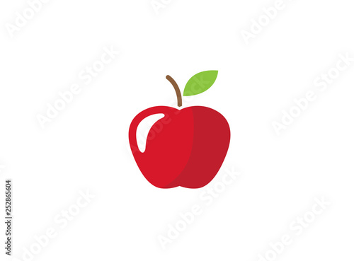 red apple with green leaf for logo design