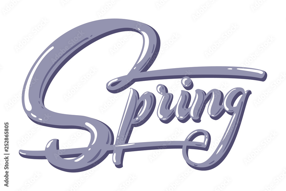 Hand drawn lettering Spring with shadow and highlights. Elegant modern  handwritten calligraphy. Vector Ink illustration. Typography poster on  white background. For cards, invitations, prints etc vector de Stock |  Adobe Stock