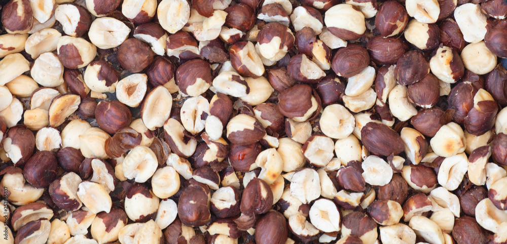 Hazelnuts semi-prepared. Background of hazelnuts Hazelnuts semi-prepared. Background of hazelnuts