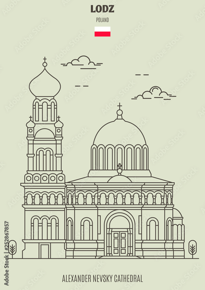 Alexander Nevsky Cathedral in Lodz, Poland. Landmark icon