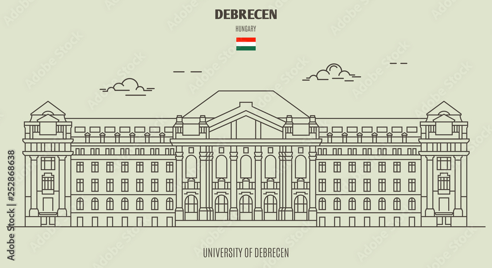 Εκτύπωση καμβά University of Debrecen in Debrecen, Hungary. Landmark icon