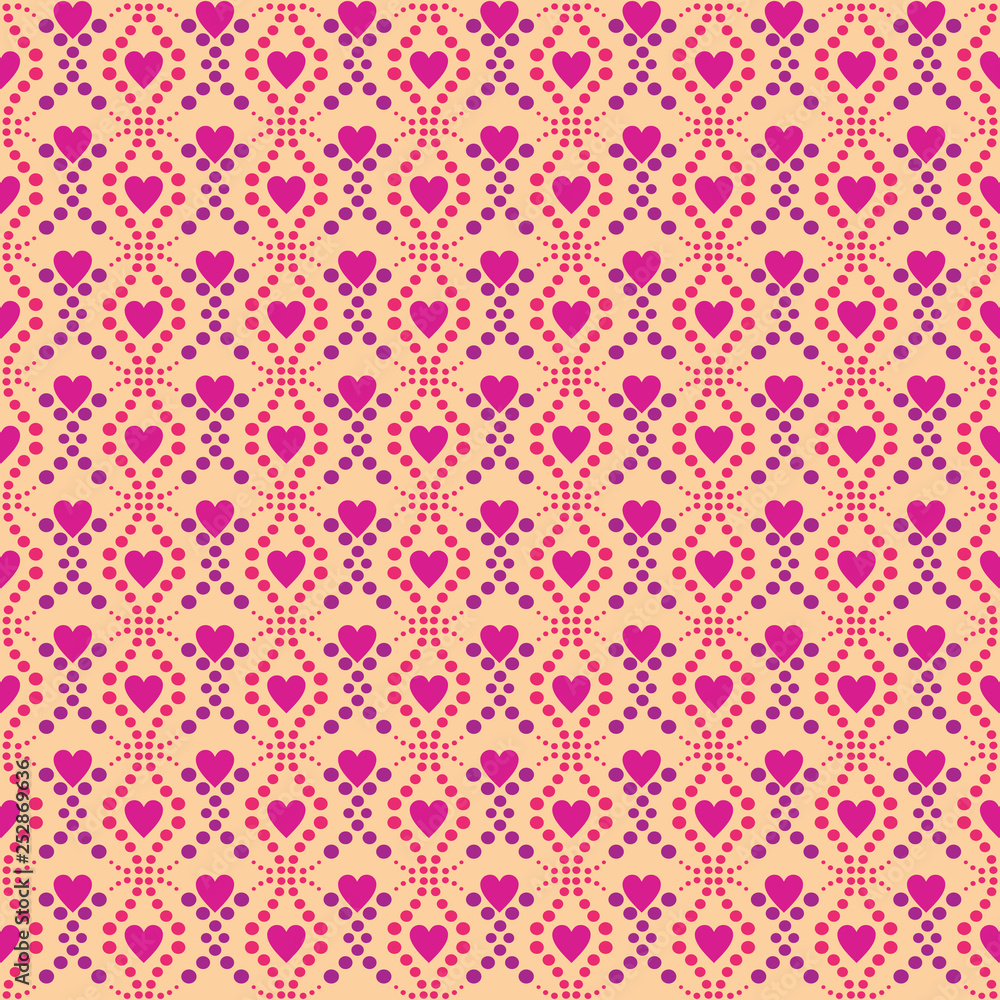 Seamless Pattern Love Pink Background