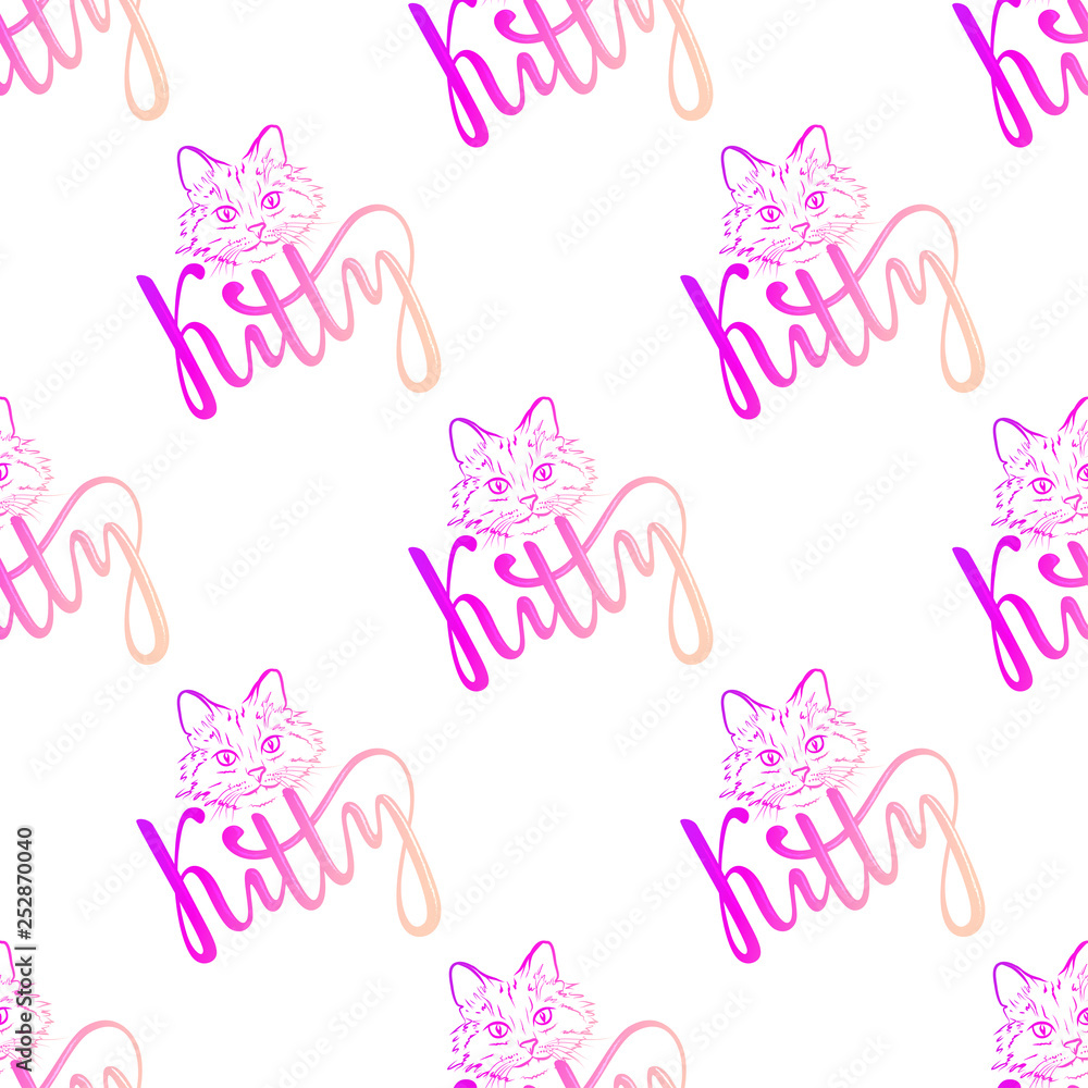 Kitty lettering face pattern Kitty lettering face pattern