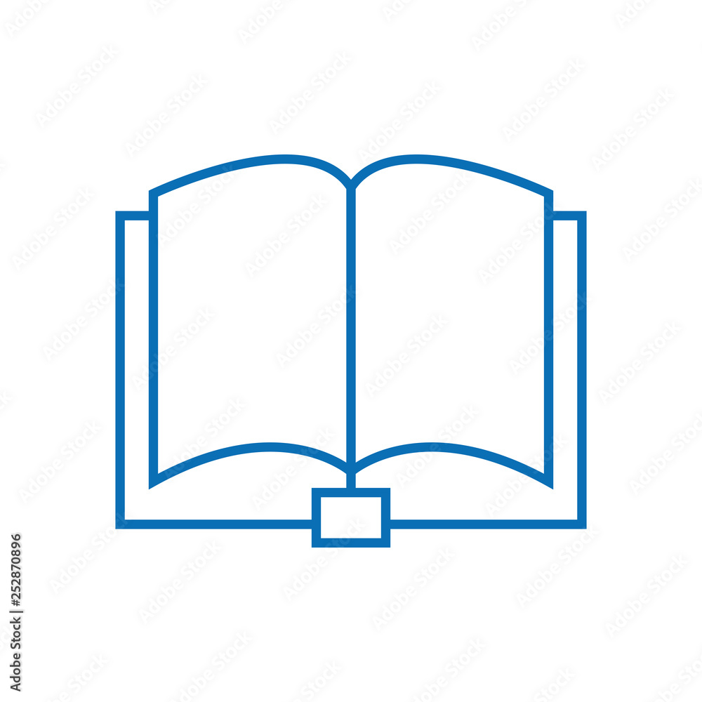 Open book thin line icon